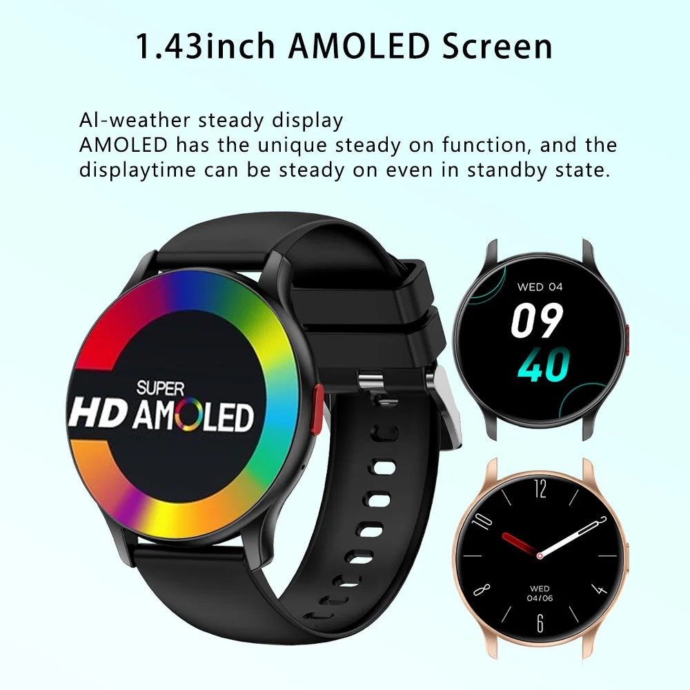 SENBONO MAX11 Men's Smart Watch 1.43 Inch AMOLED 100 Sports Modes Voice Calling Watch Always On Display Smartwatch for Men Women