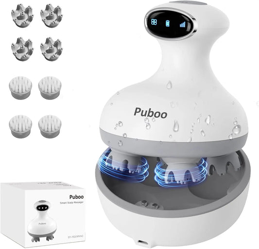 Electric Scalp Massager, Waterproof with 84 Nodes & 4 Heads for Hair Growth and Pet Relaxation