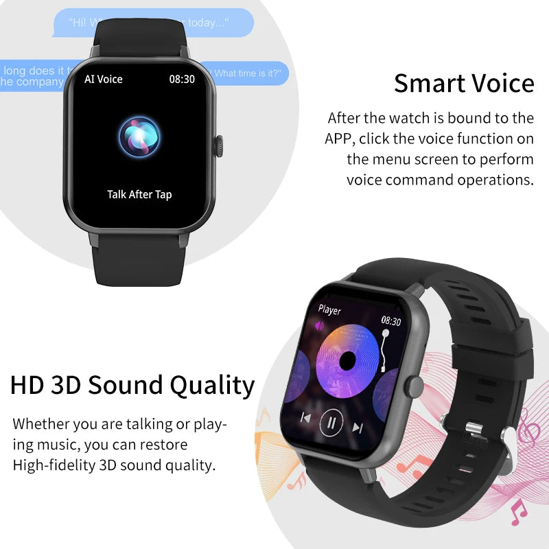 LIGE Waterproof Smart Watch Bluetooth Call Voice Assistant