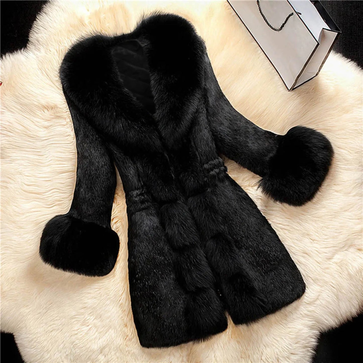 Women'S Winter Jacket Outerwears Women Lady Coat Winter Warm Long Sleeve Solid Outwear Coat Plush Jacket Casaco Inverno Feminino