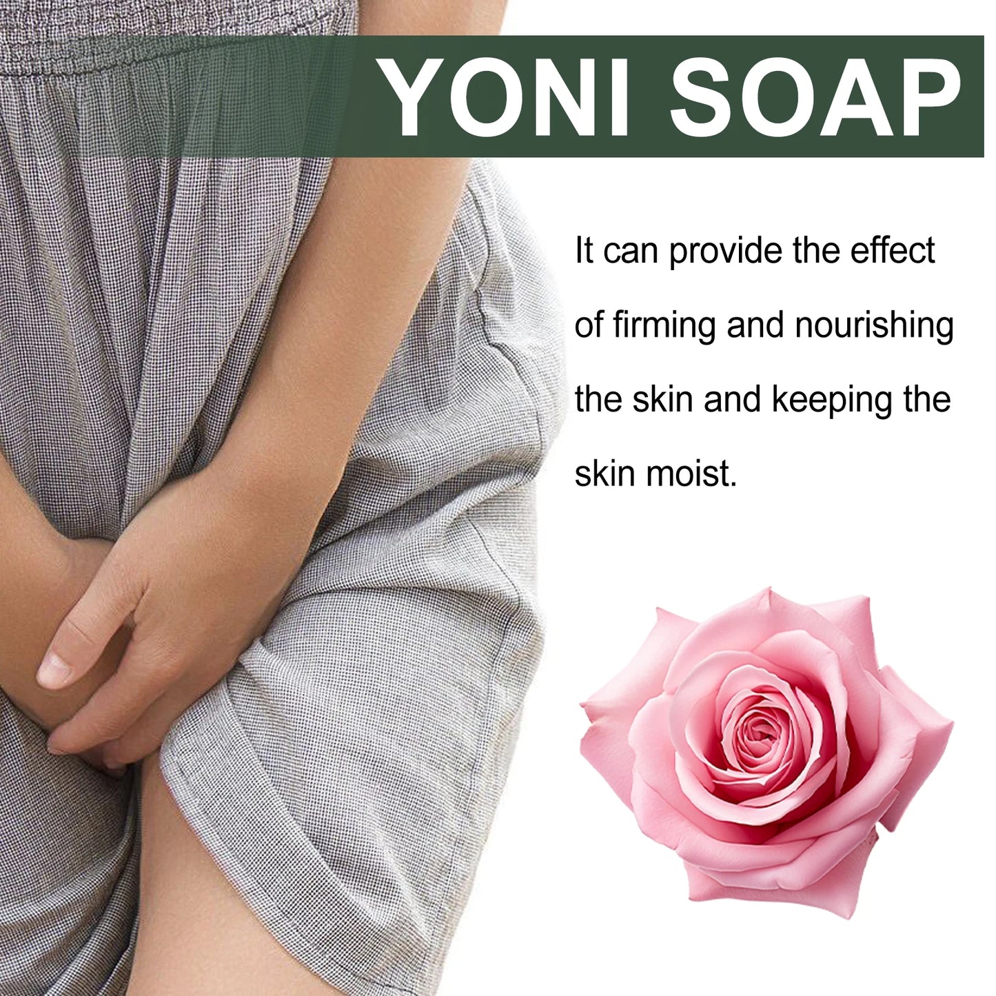Natural Rose Scented Soap, Gentle Cleansing & Moisturizing Body Bar for Women, Skin Softening Bath Soap