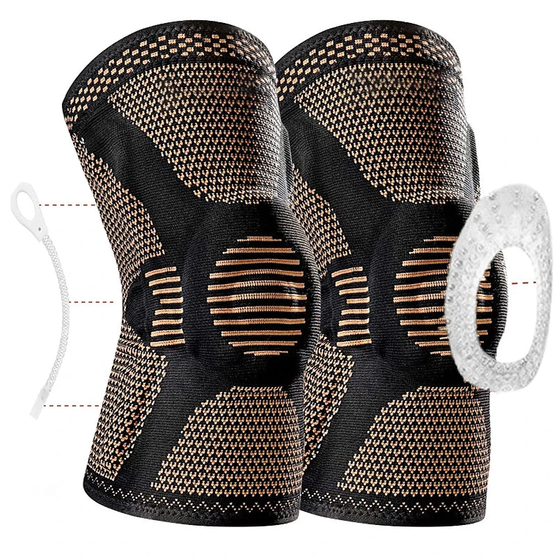 1PC Orthopedic Knee Pad Knee Brace Support Adjustable Copper Nylon Patella Protector