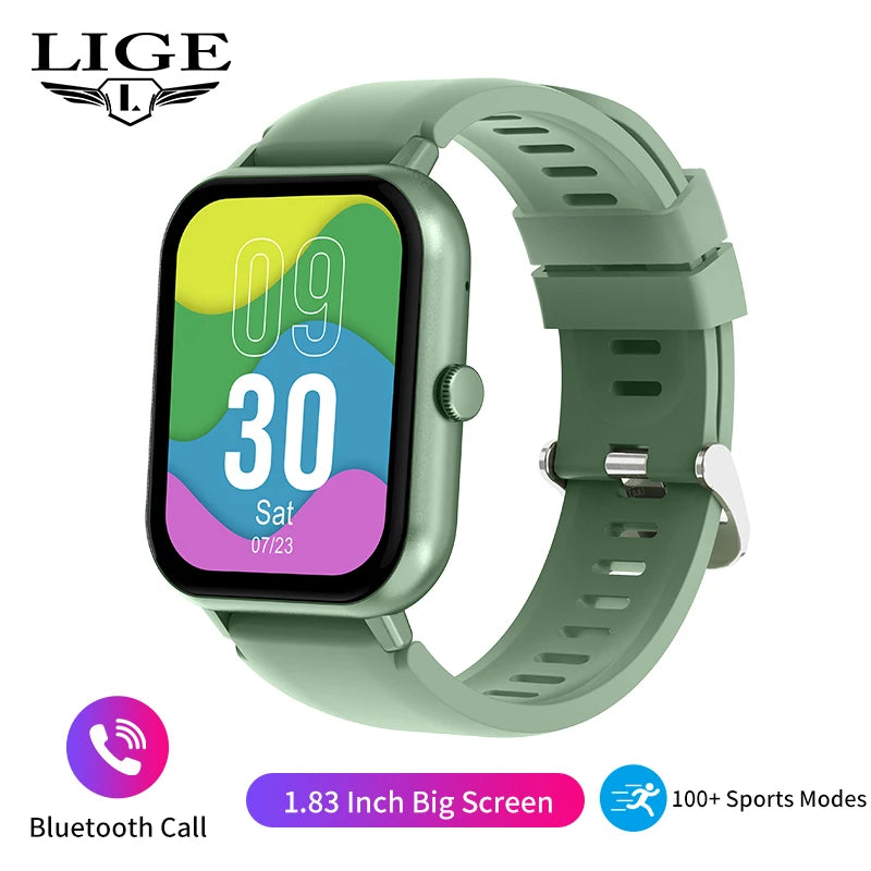 LIGE Waterproof Smart Watch Bluetooth Call Voice Assistant