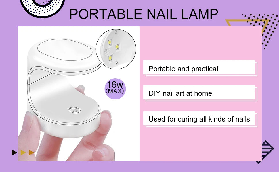 Gel Nail Kit with Cover Nails Tips & UV LED Nail Lamp