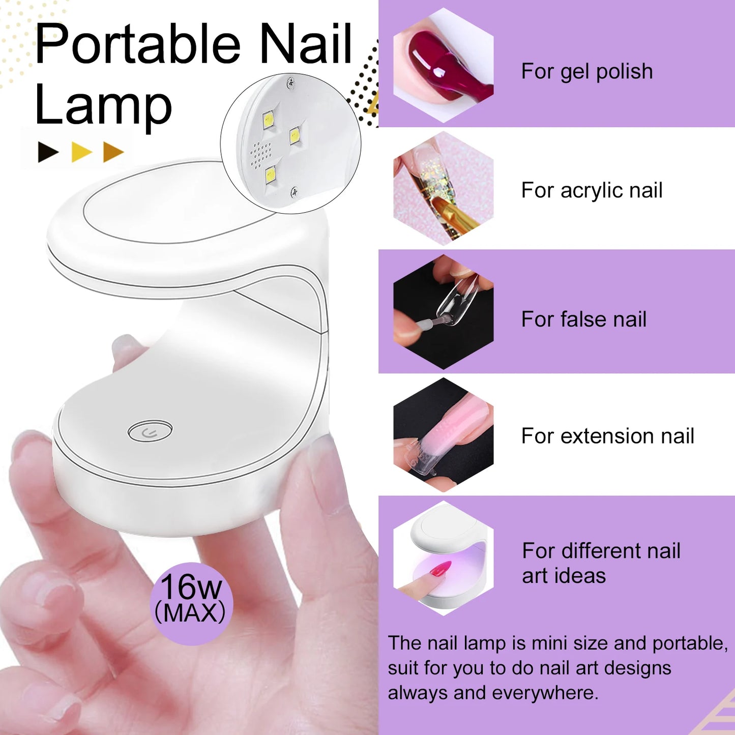 Gel Nail Kit with Cover Nails Tips & UV LED Nail Lamp