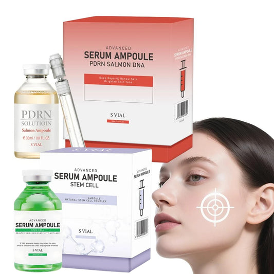 Korean S VIAL Skincare - PDRN Salmon DNA Advanced Serum, Natural Stem Cell Complex, Deep Skin Repair & Renewal, Brightening