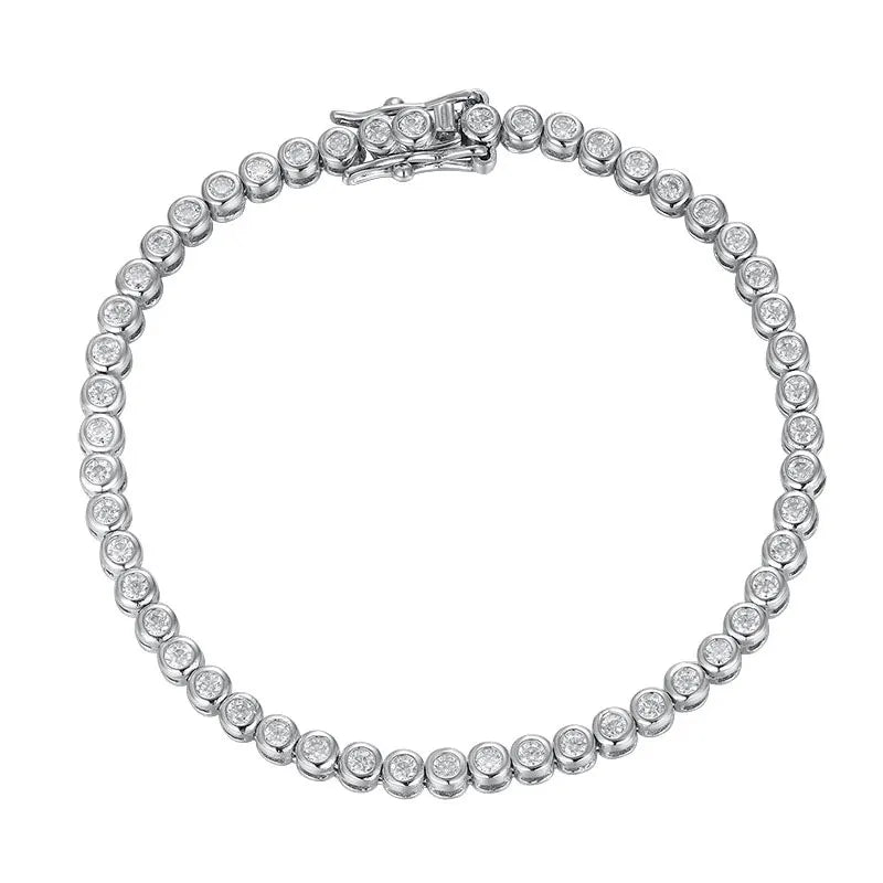KNOBSPIN 2mm Moissanite Tennis Bracelet 925 Sterling Silver