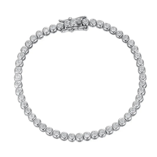 KNOBSPIN 2mm Moissanite Tennis Bracelet 925 Sterling Silver