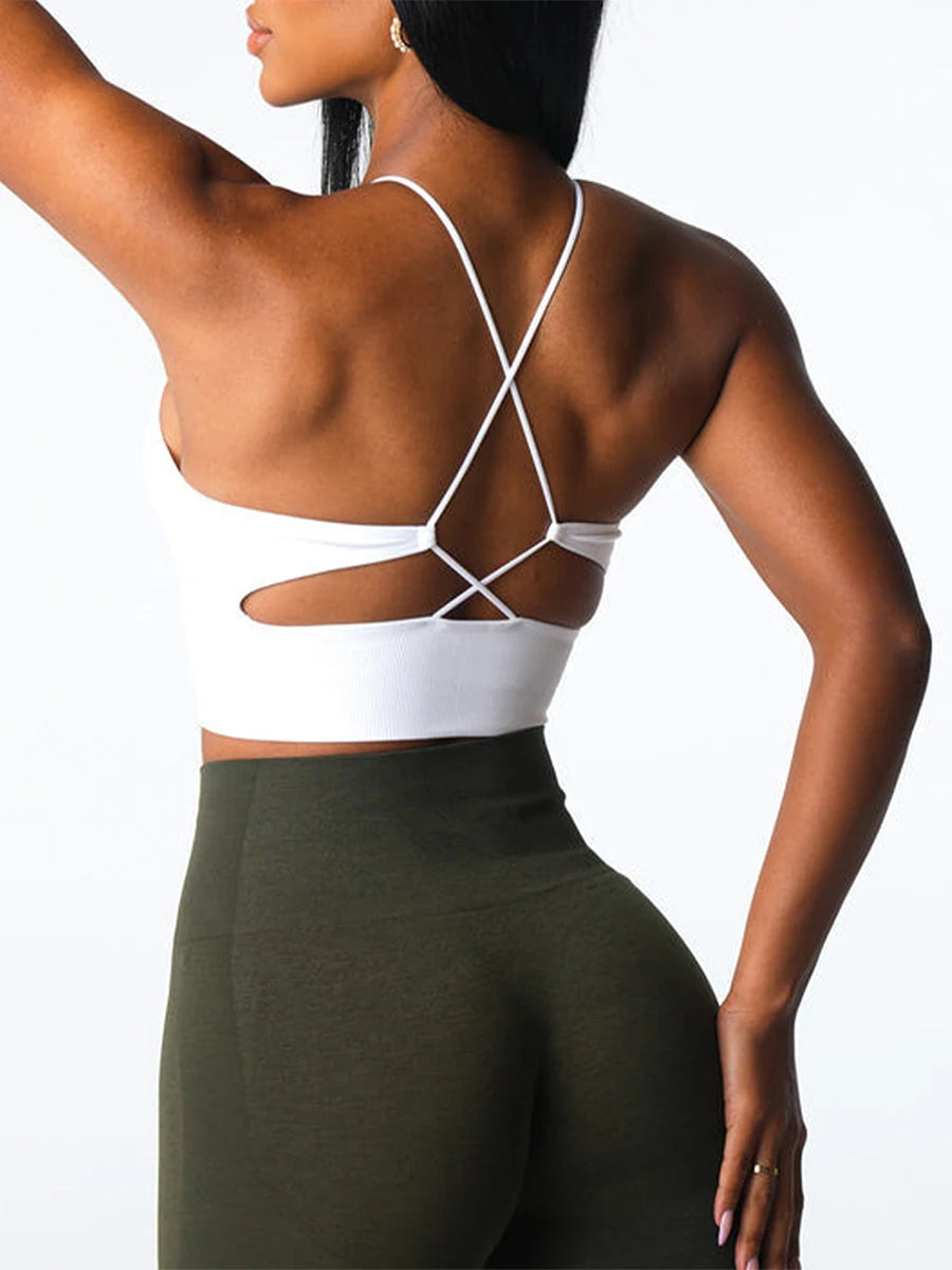 Seamless Sports Bra Sleeveless Yoga Workout Fitness Running Bralette