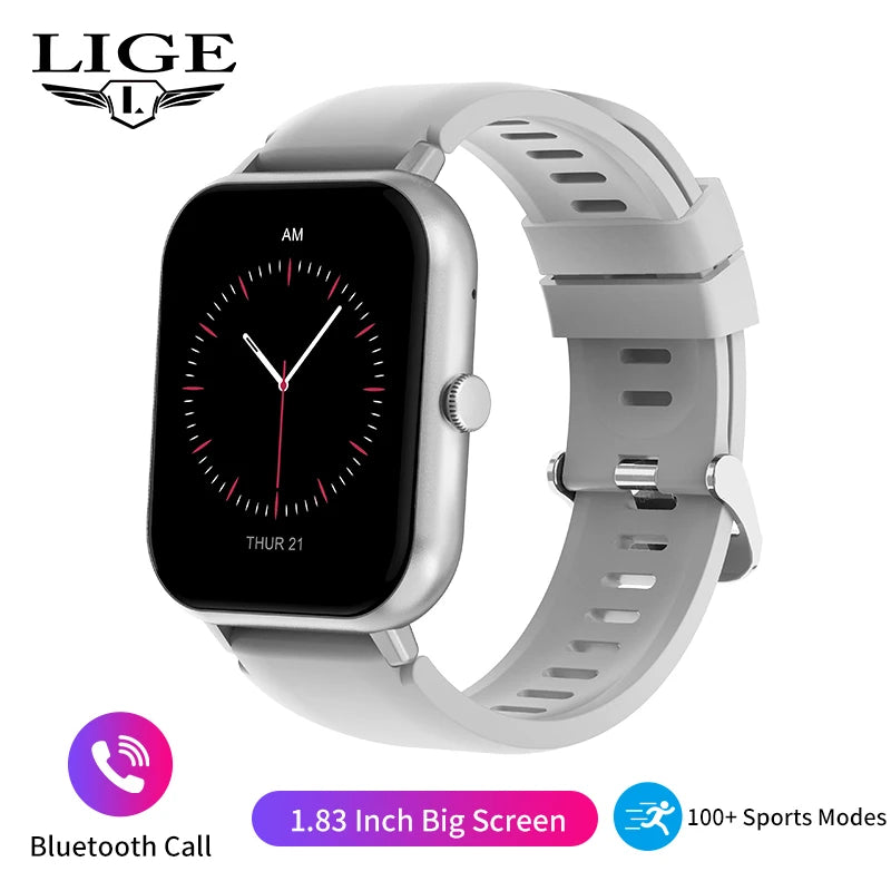 LIGE Waterproof Smart Watch Bluetooth Call Voice Assistant