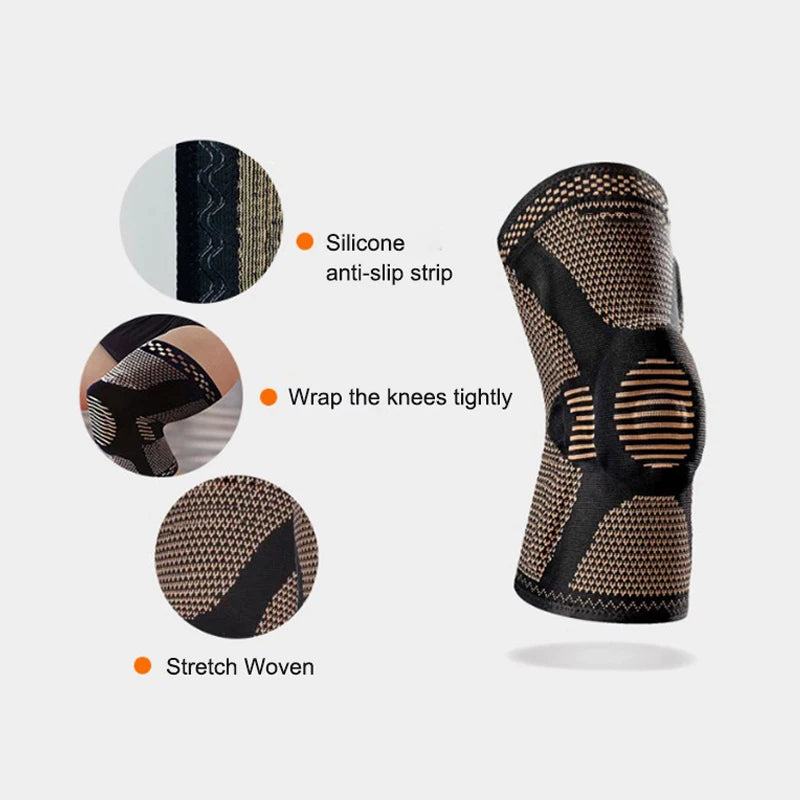 1PC Orthopedic Knee Pad Knee Brace Support Adjustable Copper Nylon Patella Protector