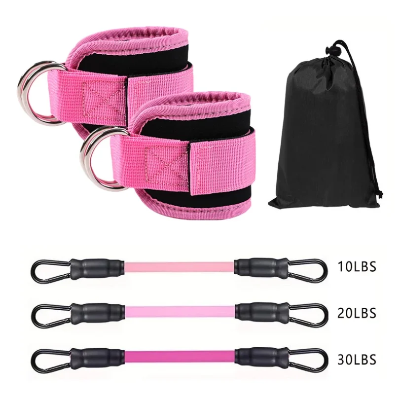 Ankle Straps Resistance Bands Set Fitness Workout Yoga Exercise Equipment Glutes Legs Strength Training for Gym Man Woman