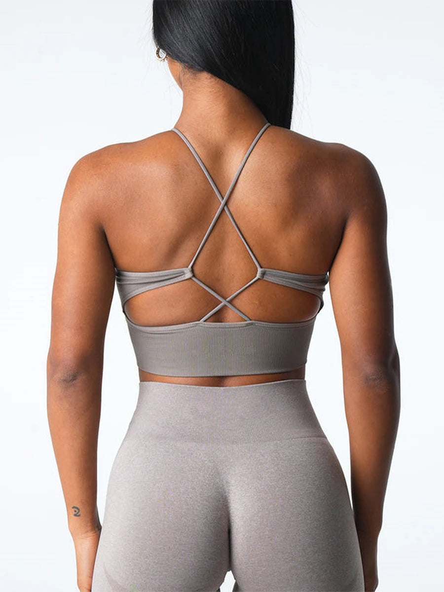 Seamless Sports Bra Sleeveless Yoga Workout Fitness Running Bralette