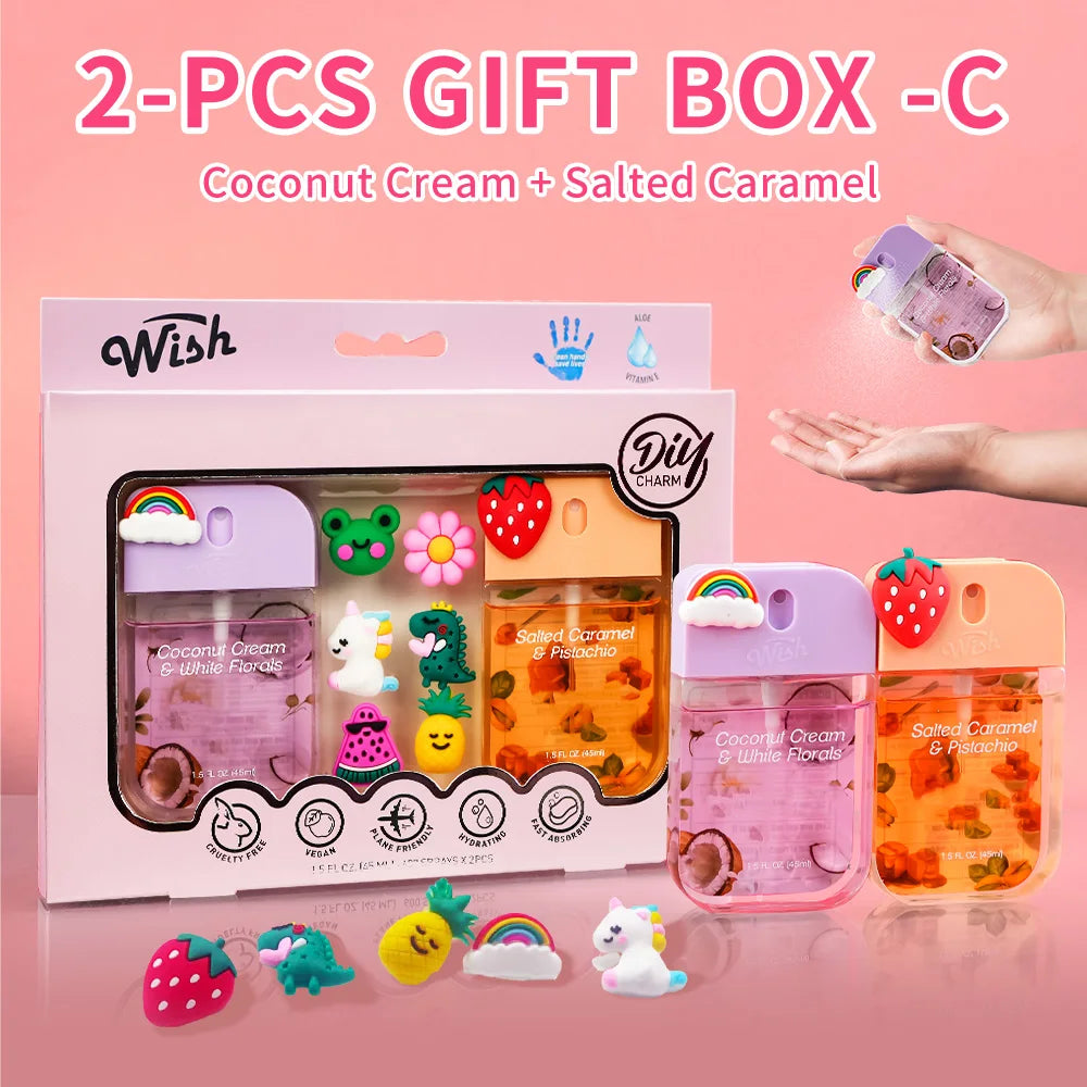 4 Power Spray Moisturizing Hand Sanitizer Spray, Containing Coconut, Watermelon, Sugar, Cucumber, Cherry Blossom And Other Flavo