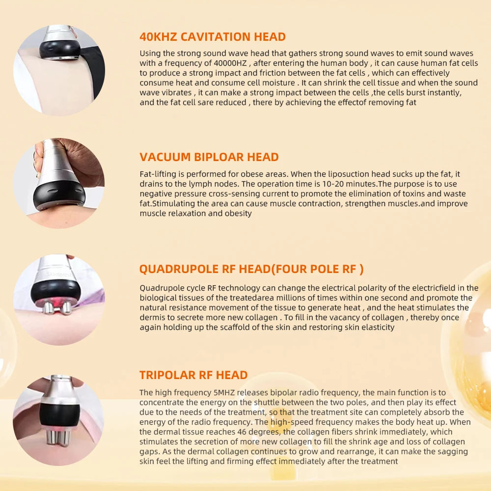 Cavitation Body Slimming Machine, Facial  Skin Tighten, Face Lifting