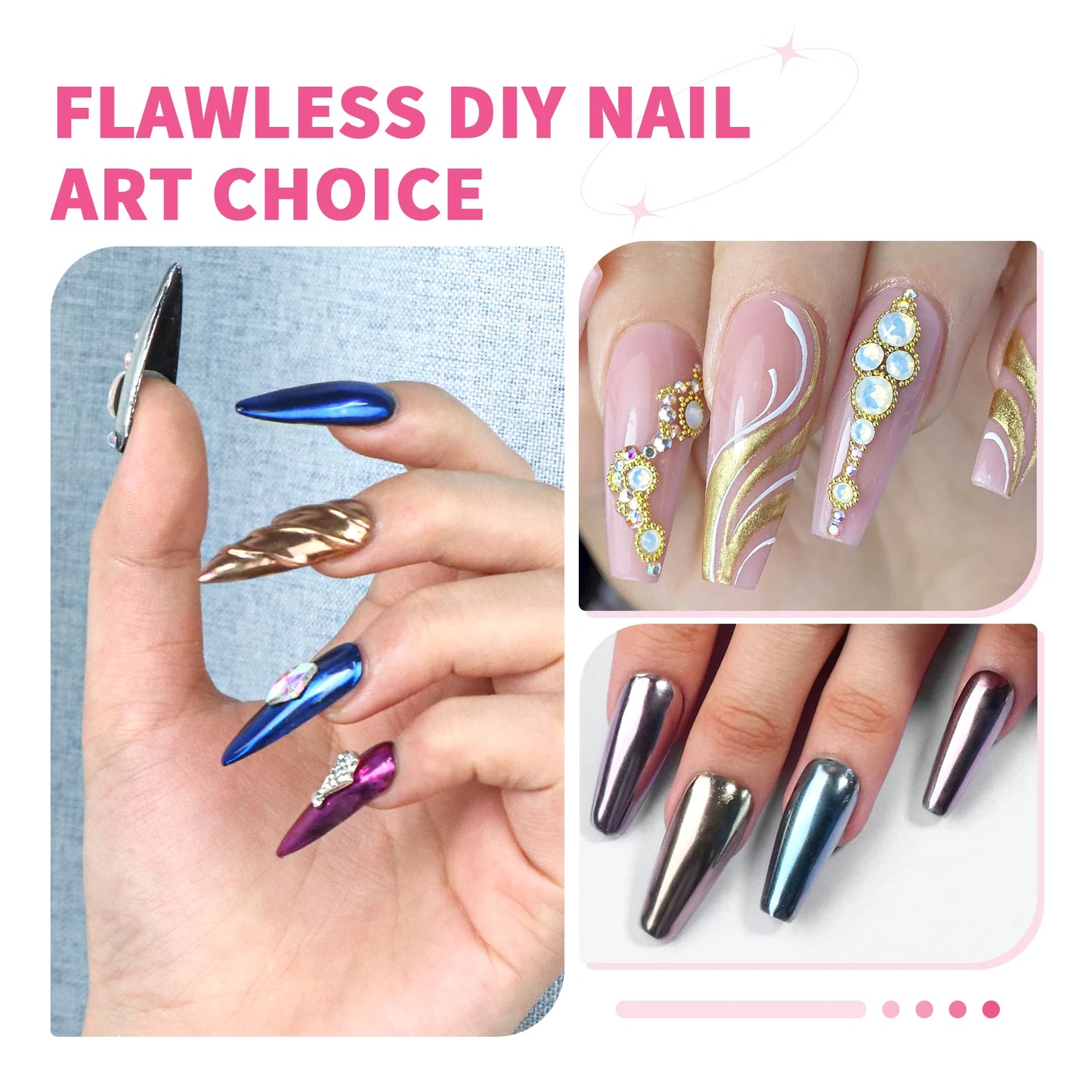 Chrome Nail Powder for Gel Nails - Art Decoration Manicure DIY