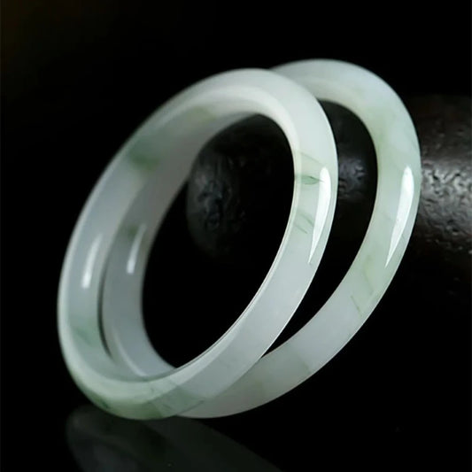 Natural Jadeite Tianshan Jade Ice-Translucent Bracelet Simple Exquisite Elegant Fashion Luxury Jewelry Best Selling Holiday Gift