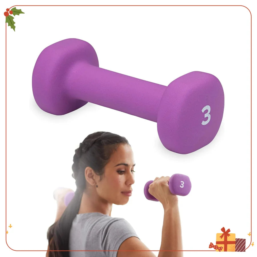 Dumbbell Hand Weight (Sold in Singles) - Neoprene Coated Exercise & Fitness Dumbbell for Home Gym Equipment