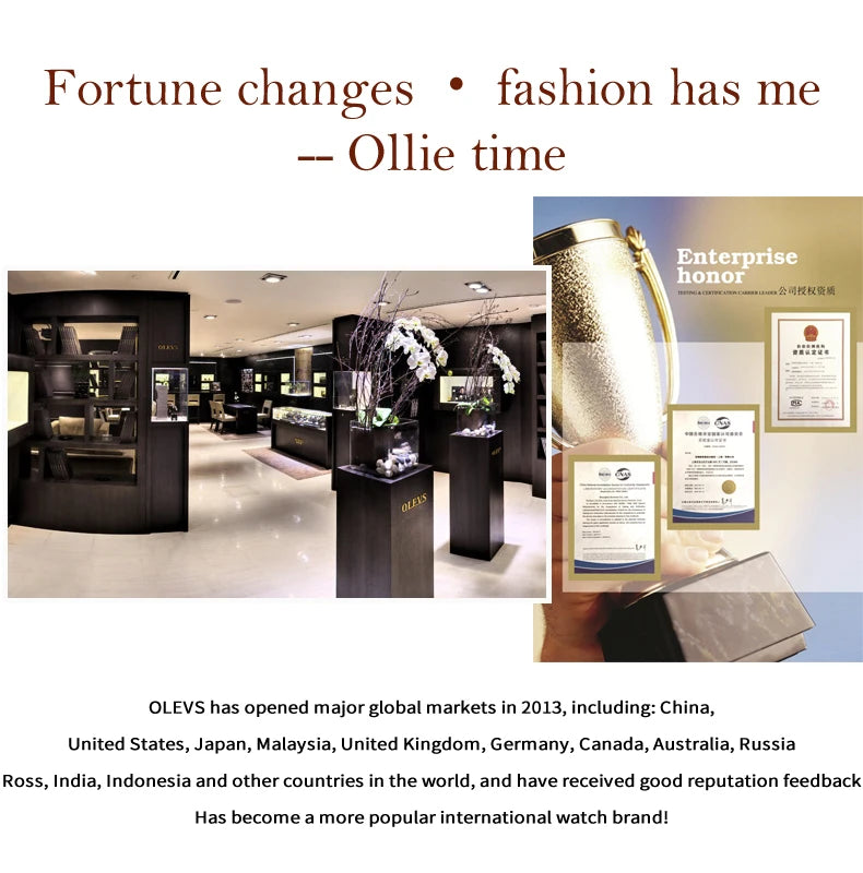 OLEVS Women's Watches Luxury Diamond Elegant Wristwatch Set