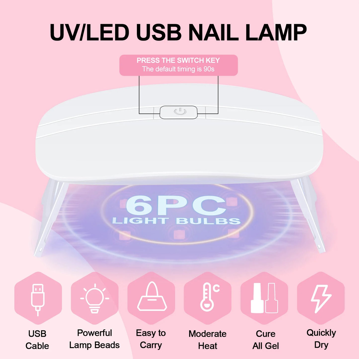 Manicure Kits with Lamp Nail, Drill, Gel Polish, & Nail Art Tools