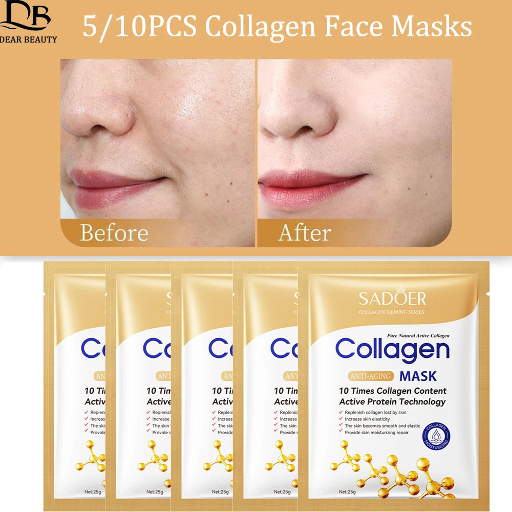 Anti-wrinkle Collagen Face Mask, Moisturizing, Brightening, & Repair