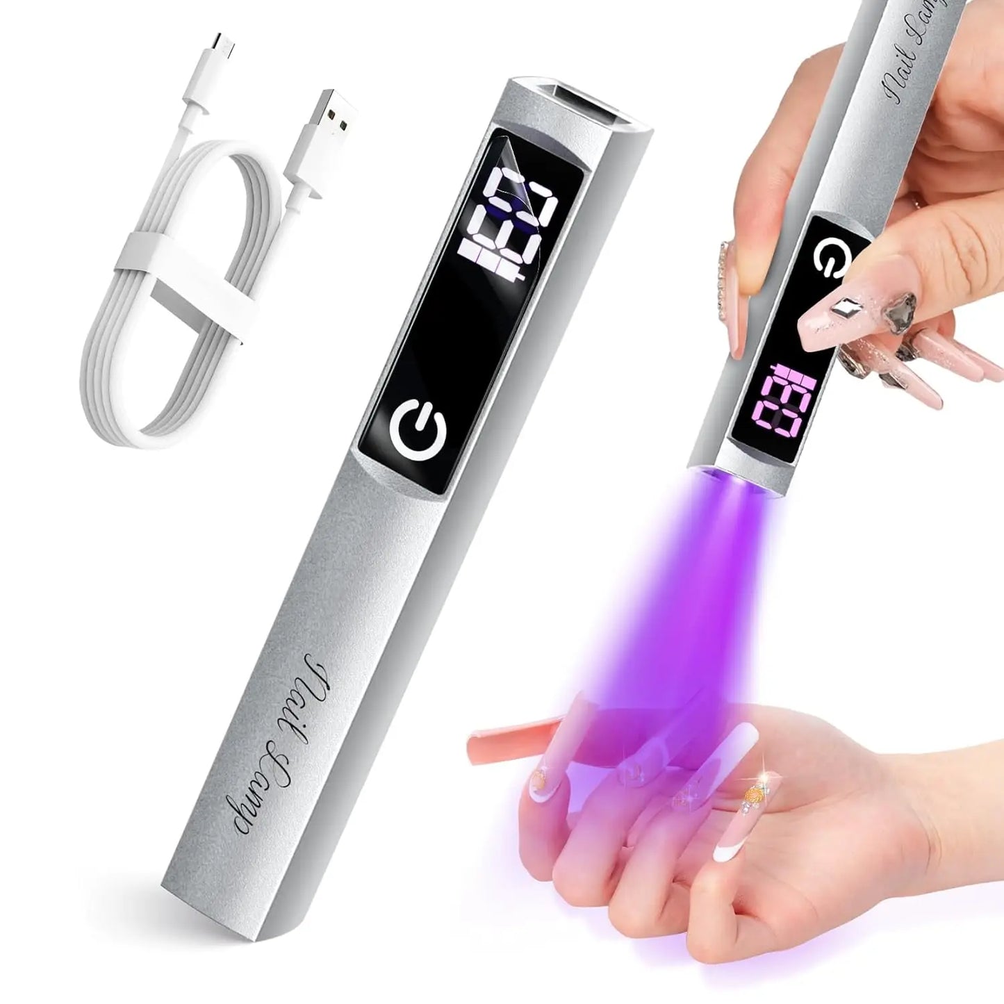 UV Light for Gel Nails Handheld Portable/Rechargeable Dryer with Display