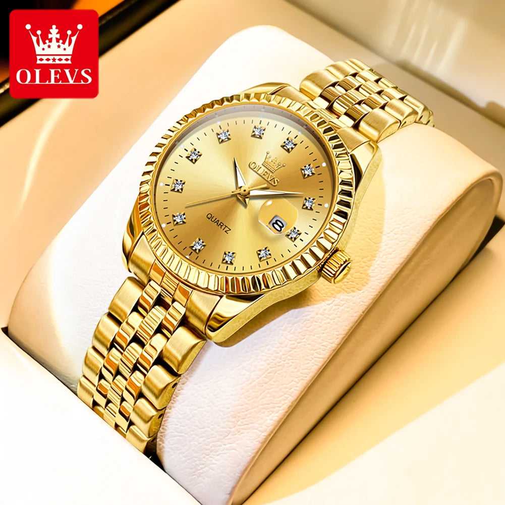 OLEVS Women's Watches Luxury Diamond Elegant Wristwatch Set