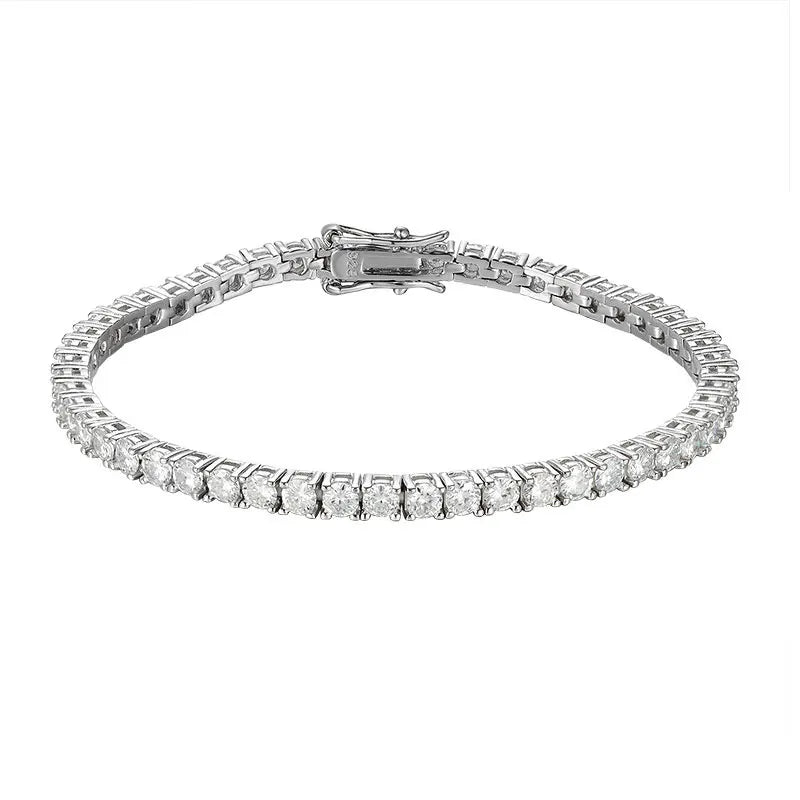 KNOBSPIN 2mm Moissanite Tennis Bracelet 925 Sterling Silver