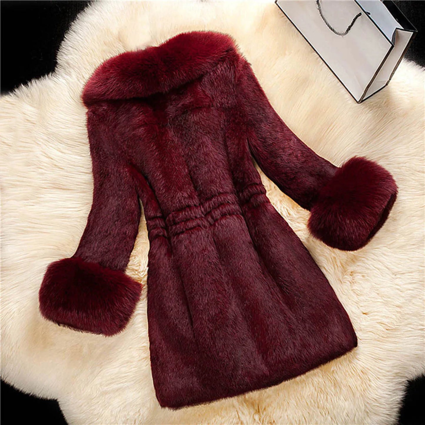 Women'S Winter Jacket Outerwears Women Lady Coat Winter Warm Long Sleeve Solid Outwear Coat Plush Jacket Casaco Inverno Feminino