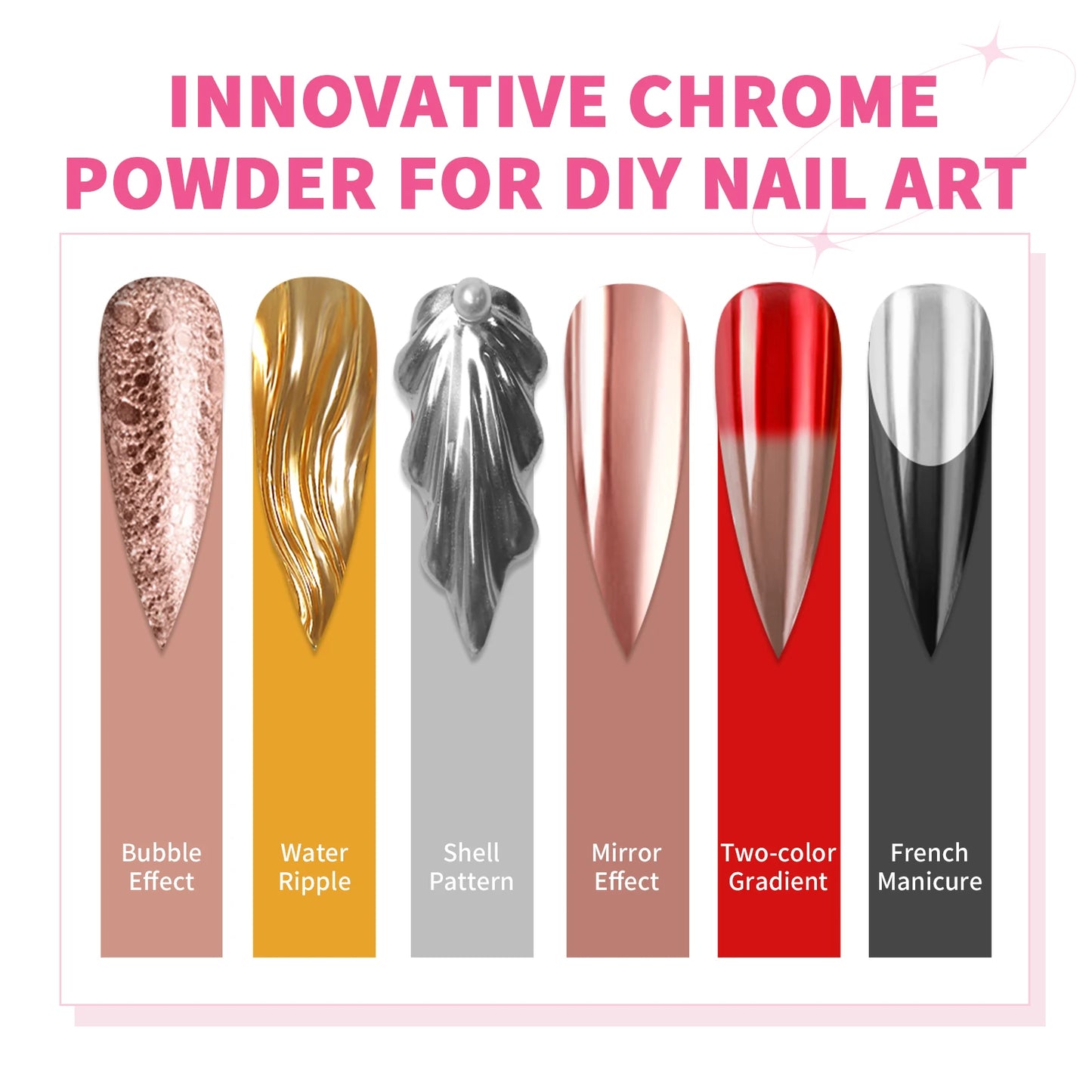 Chrome Nail Powder for Gel Nails - Art Decoration Manicure DIY