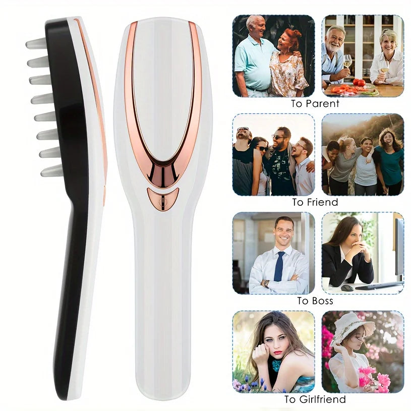 Electric Scalp Massager Brush - Soft Rubber Massage Comb with Electric Head Scraper Function for Relaxation and Hair Care