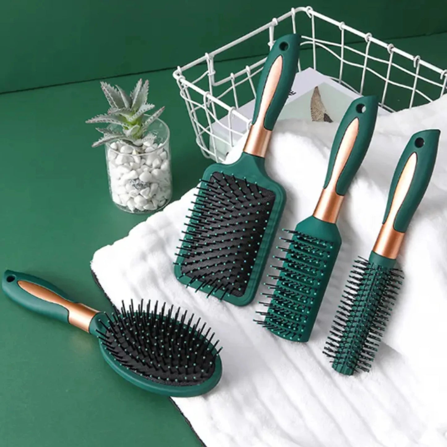 Static-Free Anti-Static Air Cushion Boar Hair Brush Comb for Volume