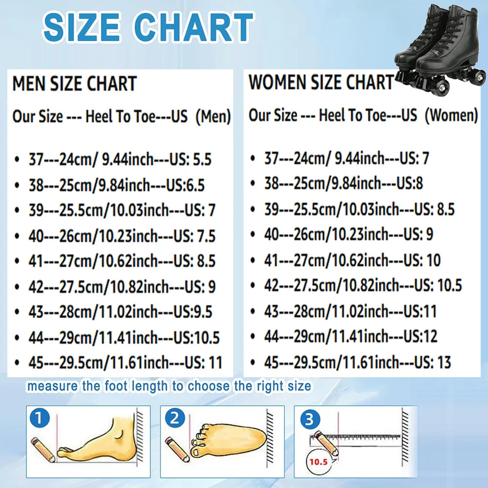 Breathable PU Leather Roller Skates with Lighted Wheels