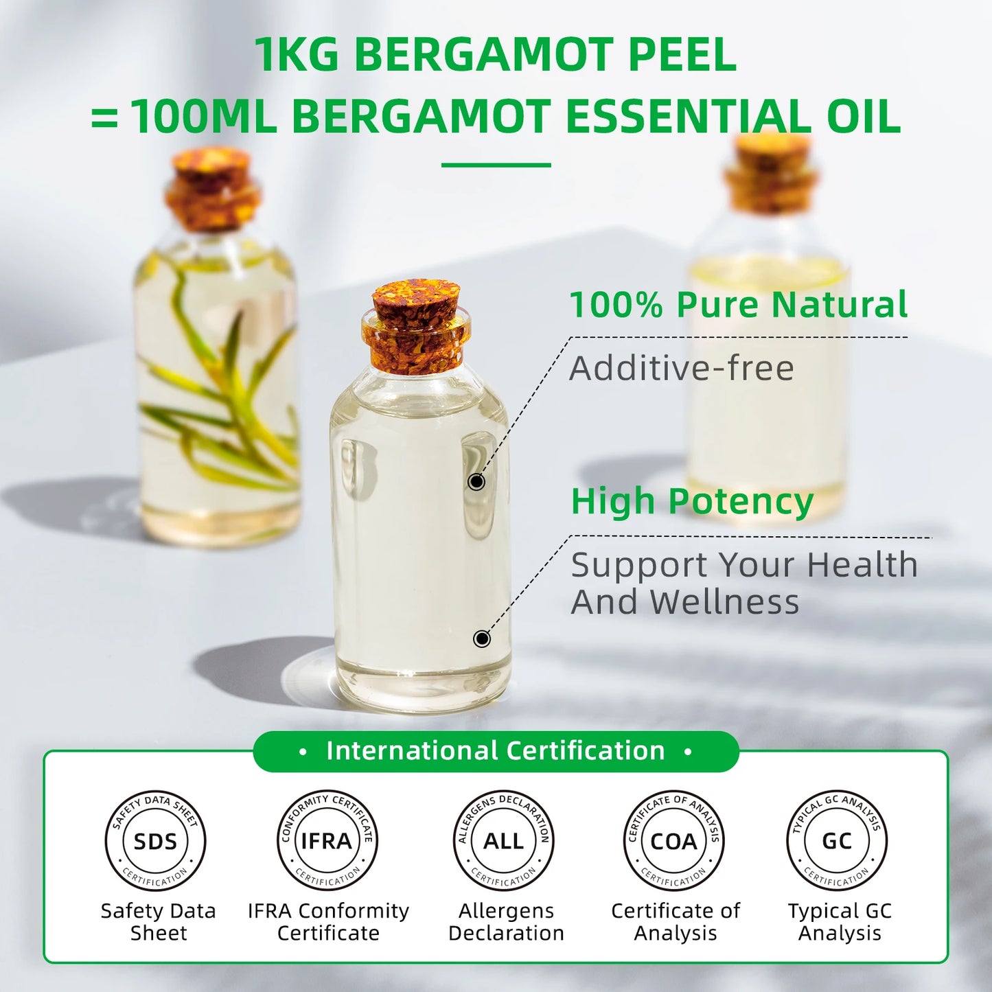 HIQILI 100ML Bergamot Essential Oils for Aromatherapy