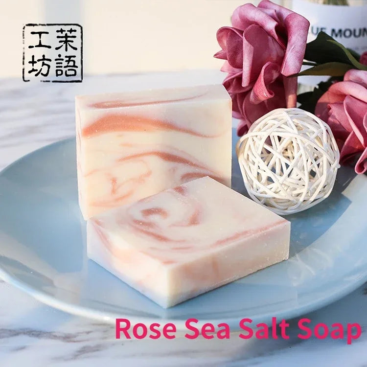 Handmade Gardenia Soap Rose Sea Salt Lemon Mint Jasmine Essential Oil Soap Low-temperature Cold Made Lavender 95g