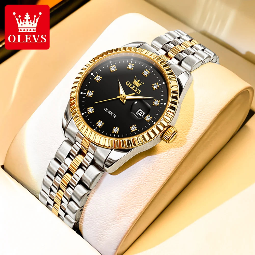 OLEVS Women's Watches Luxury Diamond Elegant Wristwatch Set