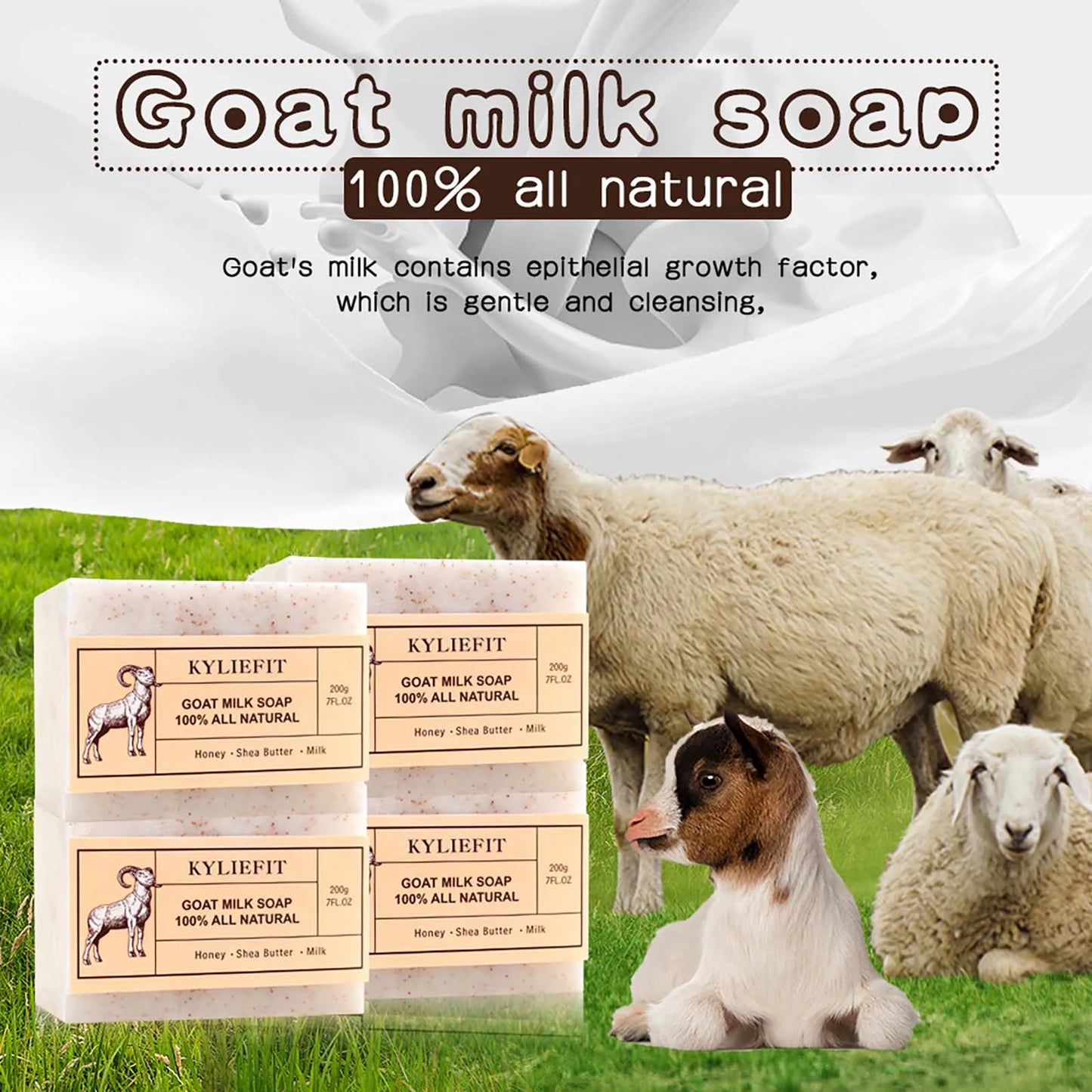 Organic Goat Milk Soap Bar, Natural, Whitening, Cleanse