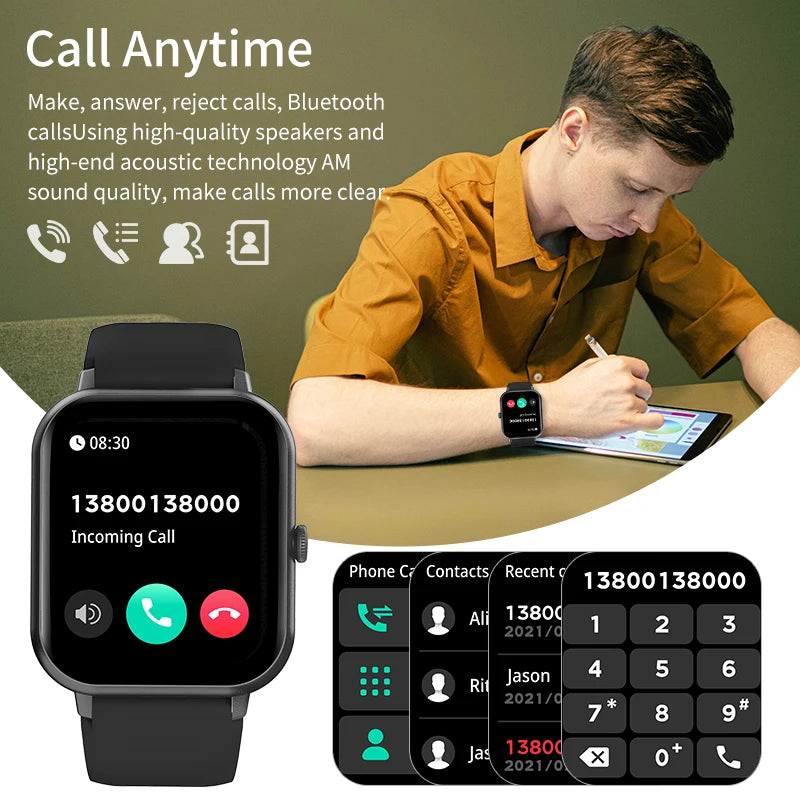 LIGE Waterproof Smart Watch Bluetooth Call Voice Assistant