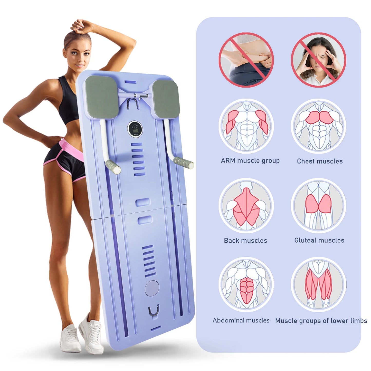 Multi-Functional Abdominal Exercise Board Auto-Rebound Fitness Resistance Bands Rebound Leg Arm Back Train For Home and Office