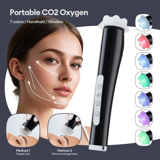 CO2 Oxygen Bubble Pen 5 Gear Vibration Oxygen Bubble Beauty Tool Deep Cleansing Pores Exfoliate LED Photon Skin Care Machine