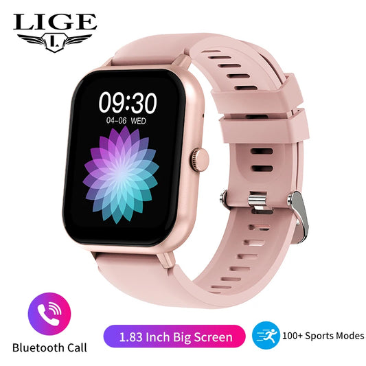 LIGE Waterproof Smart Watch Bluetooth Call Voice Assistant