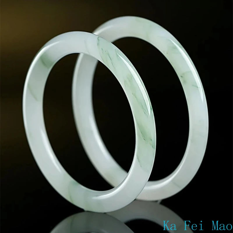 Natural Jadeite Tianshan Jade Ice-Translucent Bracelet Simple Exquisite Elegant Fashion Luxury Jewelry Best Selling Holiday Gift