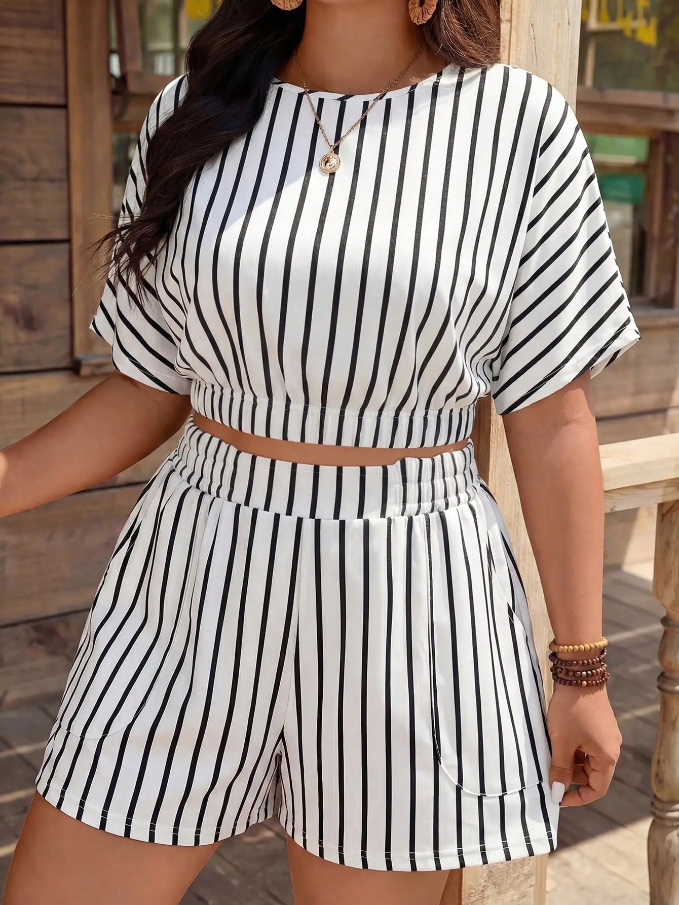 Floral Print Crop Top And Shorts 2 Piece Set Casual Summer Outfit Women