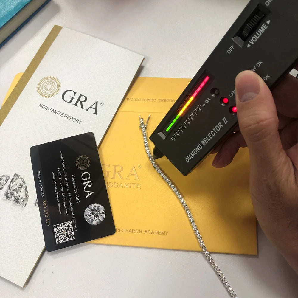 KNOBSPIN 2mm Moissanite Tennis Bracelet 925 Sterling Silver