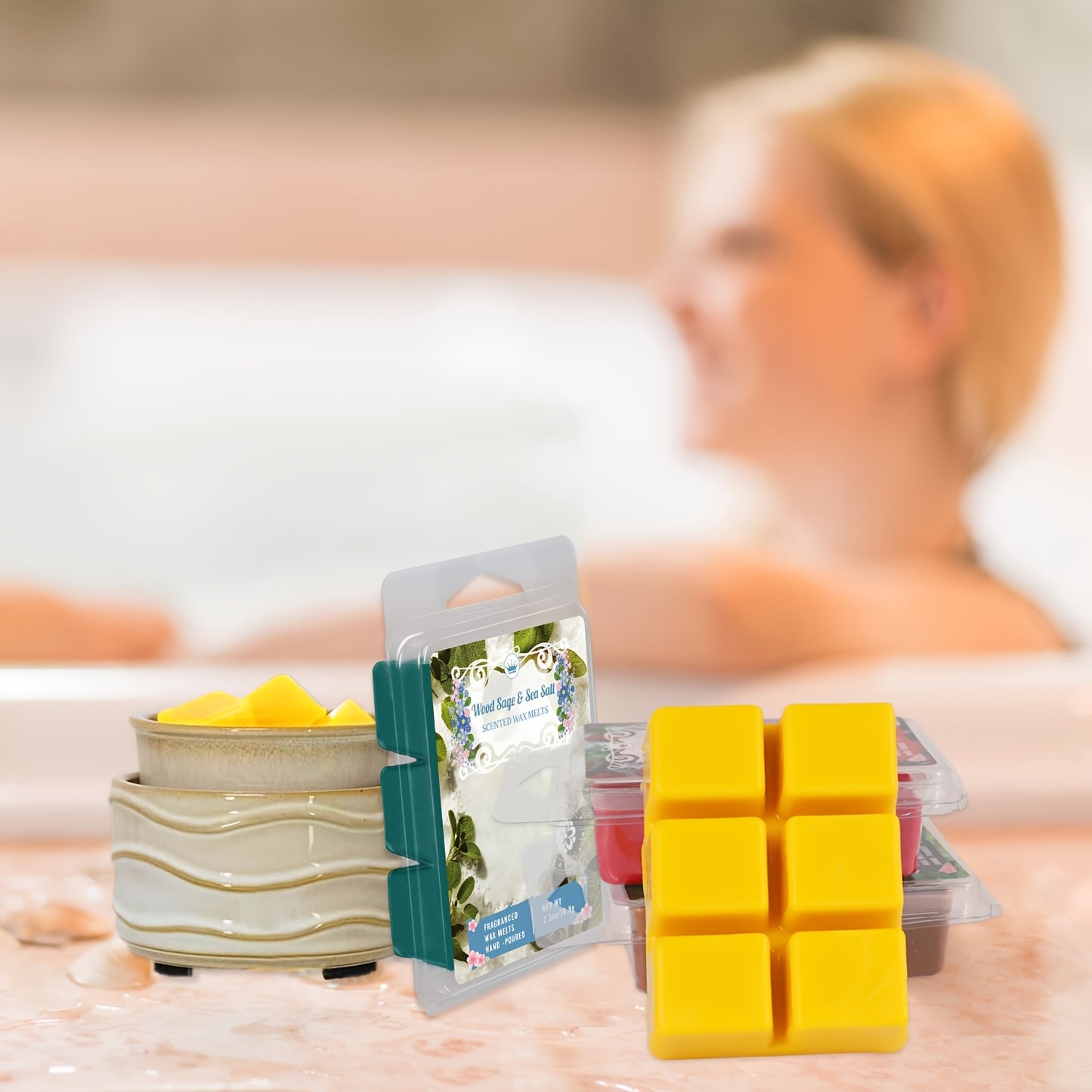 8 New Fragrance Wax Melting Cubes, 8 Different Scents, Long-lasting Fragrance, Soy Wax Cubes, Candle-making Gift Set, Holiday Gift Decoration, for Home And Office, The Wax Cubes Melt to Create A Candle Atmosphere Without Flam