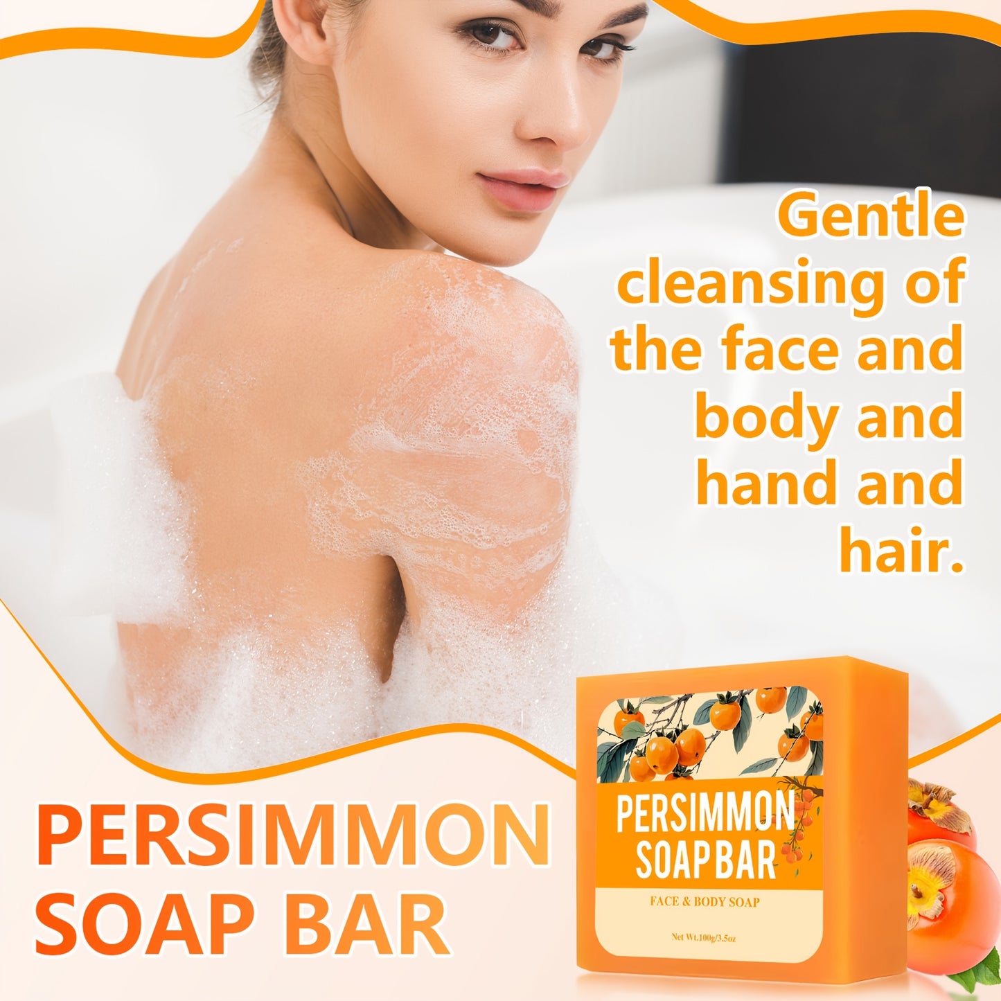 Persimmon Body Soap Bar For Odor Control Moisturizing