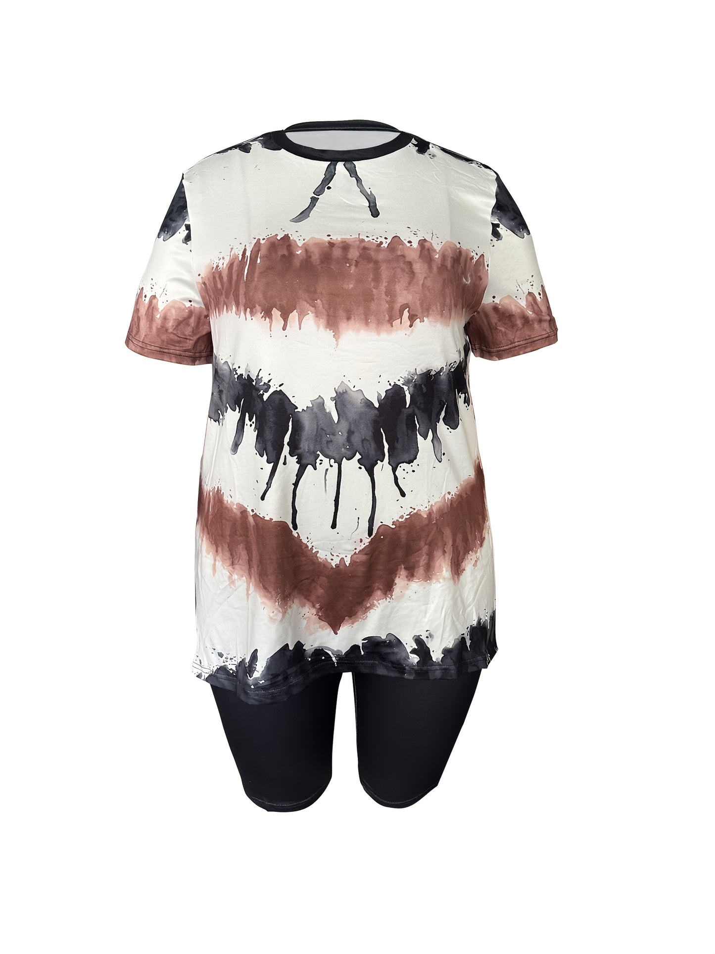 Women’s Casual Color Block Two Piece Outfit with Side Slit