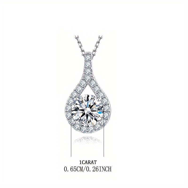 CONIIW Sterling Silver 925 Moissanite Teardrop Pendant Necklace Glamorous Occasions