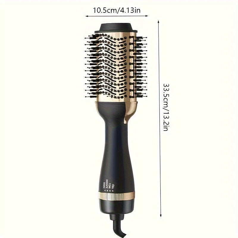 [One-step Styling] 4in 1 Golden Hair Dryer Brush | 1500W | 360 Degree Swivel Plug | One-step Hot Air Styling with Curling Comb | Girly Girl's Gift | Valentine's Day Gift