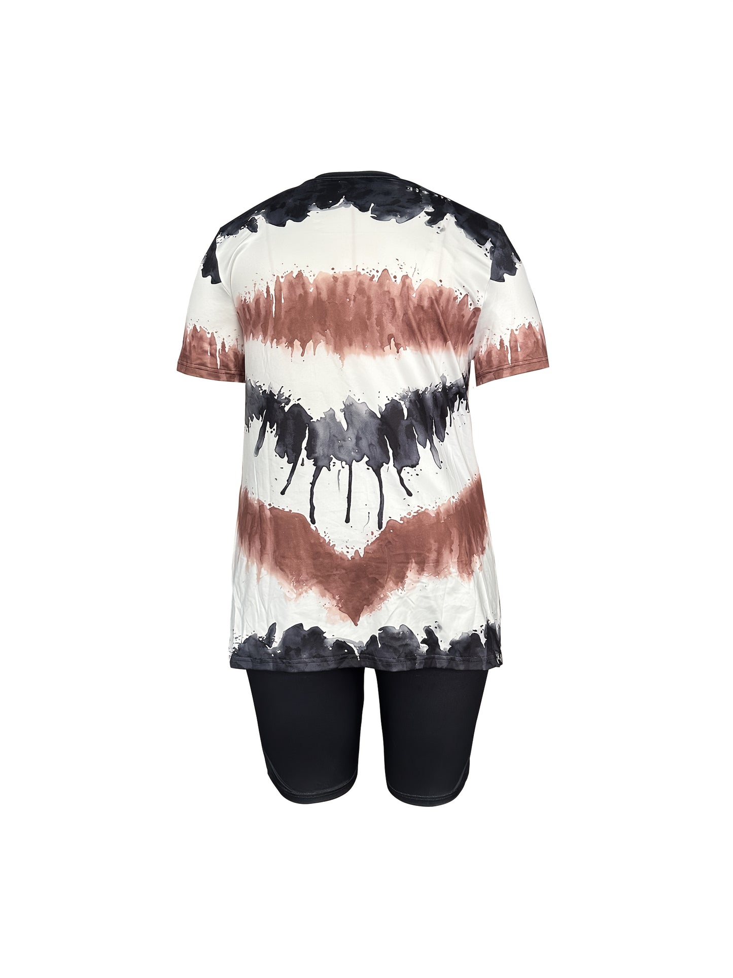 Women’s Casual Color Block Two Piece Outfit with Side Slit